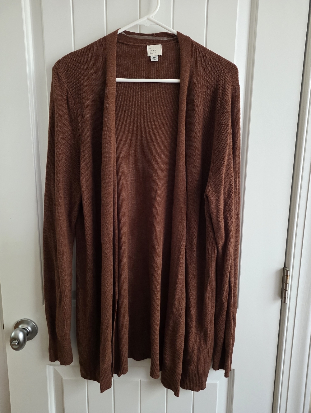 a new day Rust Brown Open-Front Women's Cardigan Plus Size XXL